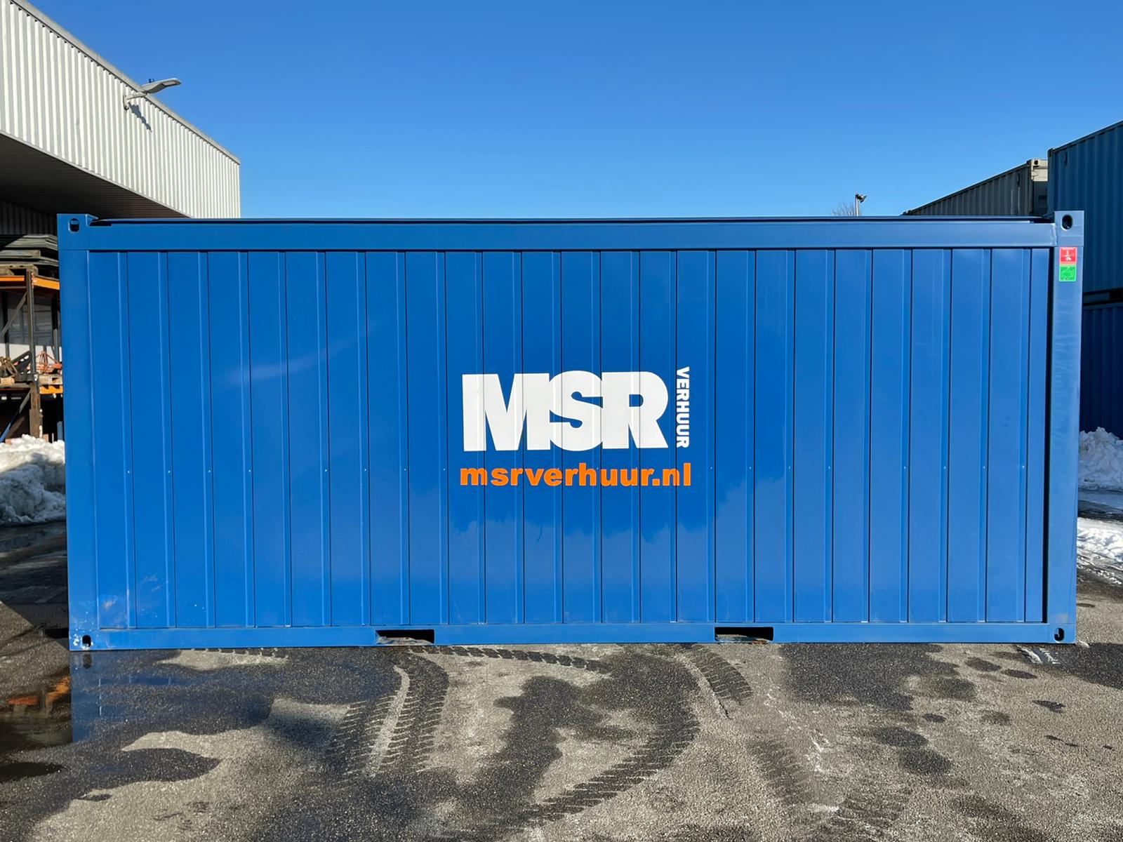 blauwe container, msr verhuur